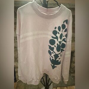 (NWT) Free People Rose Quartz Combo Oversized Sweatshirt Pink Graphic Pullover